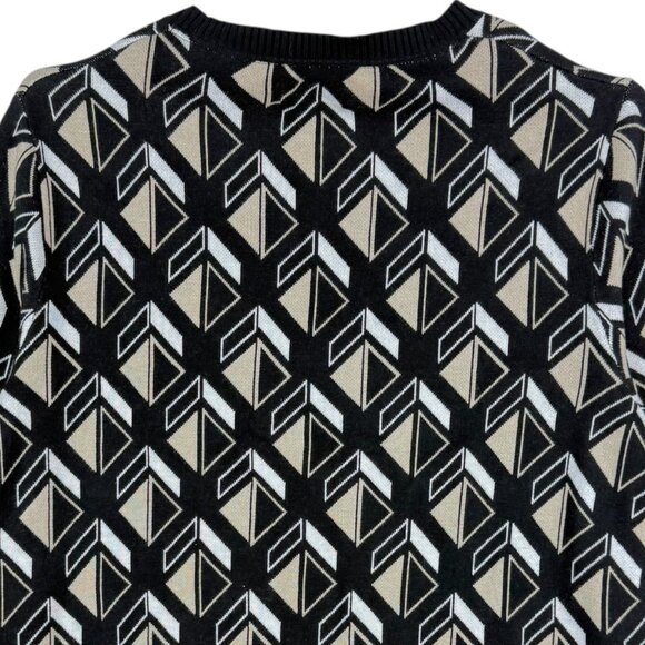 Shaquille O'Neal XLG Men's Pullover Black Tan Geometric Sweater Size 2XL NWT - Picture 4 of 9